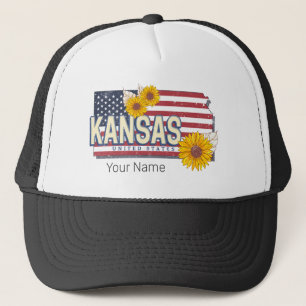 Casquette Kansas États-Unis Retro State Map Vintage USA
