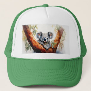 Casquette Koala assis dans un eucalyptus