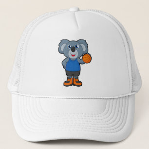 Casquette Koala comme joueur de basket-ball avec basket-ball