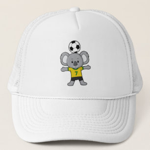 Casquette Koala comme joueur de football avec balle de footb