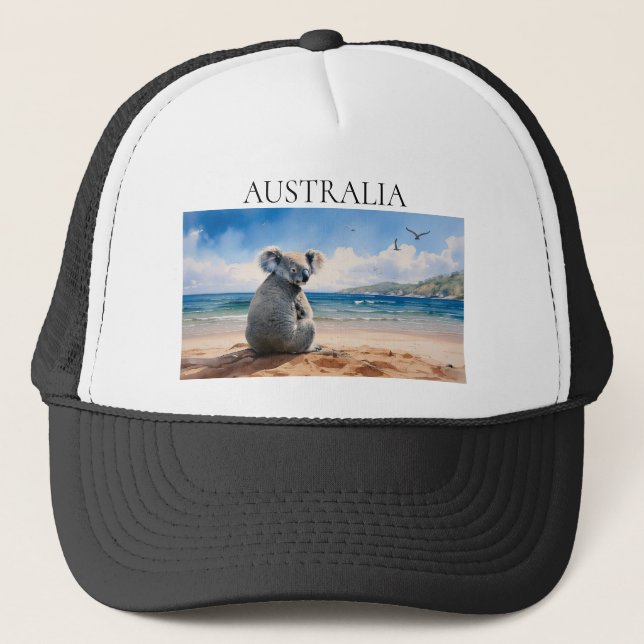 Casquette Koala regarde l'océan (Devant)