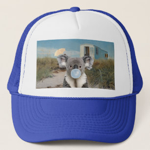 Casquette Koala souffle une gomme à la plage