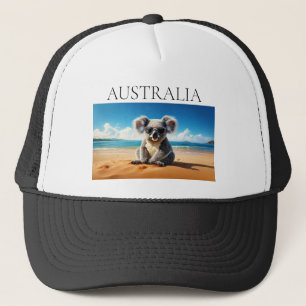 Casquette Koala sur une plage de sable