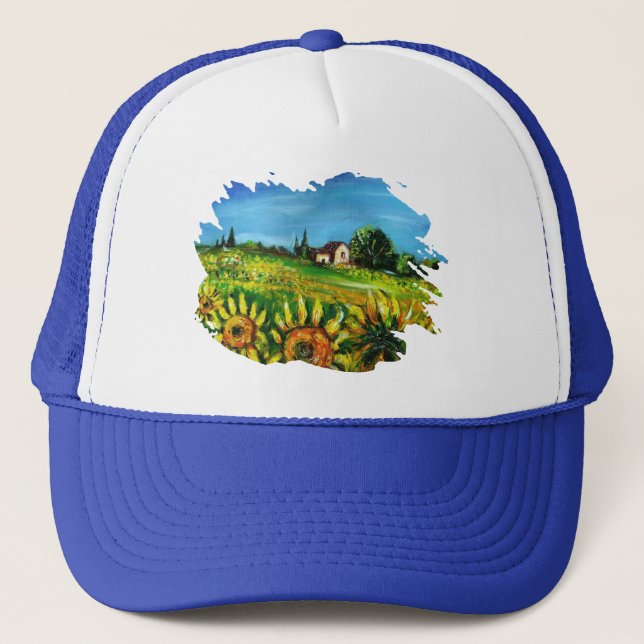CASQUETTE LA CAMPAGNE ET LES FLEURS D'EAU EN TOSCANE (Devant)