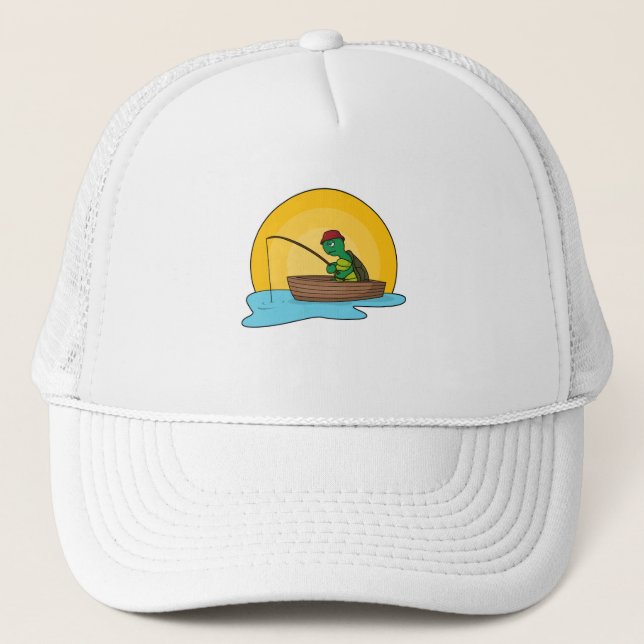 Casquette La grenouille comme pêcheur dans le bateau (Devant)