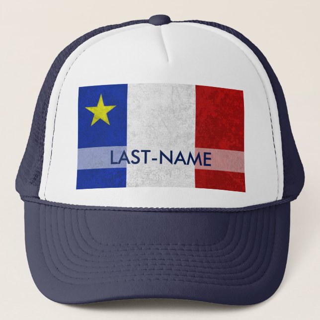 Casquette La grunge affligée par nom de famille acadien de (Devant)