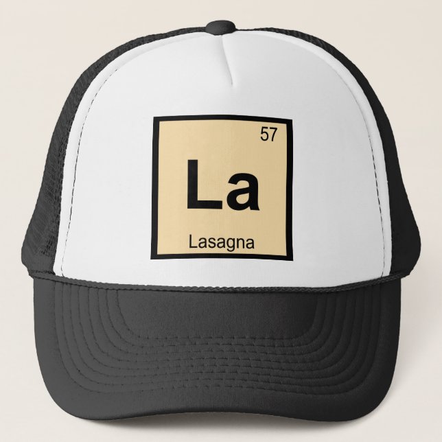 Casquette La - Lasagna Pasta Chimie Symbole de table périodi (Devant)