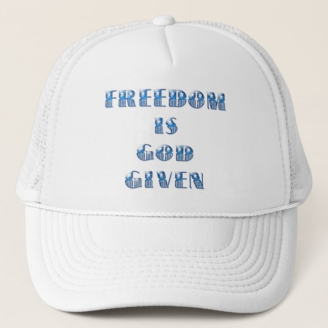 Casquette La liberté est donnée par Dieu, bleu (Devant)
