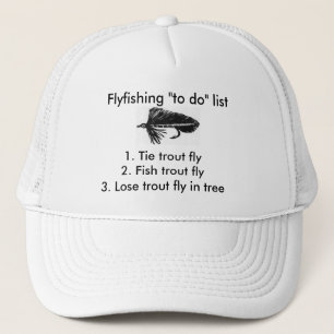 Casquette La liste de pêche à la mouche "à faire" "Black Mat