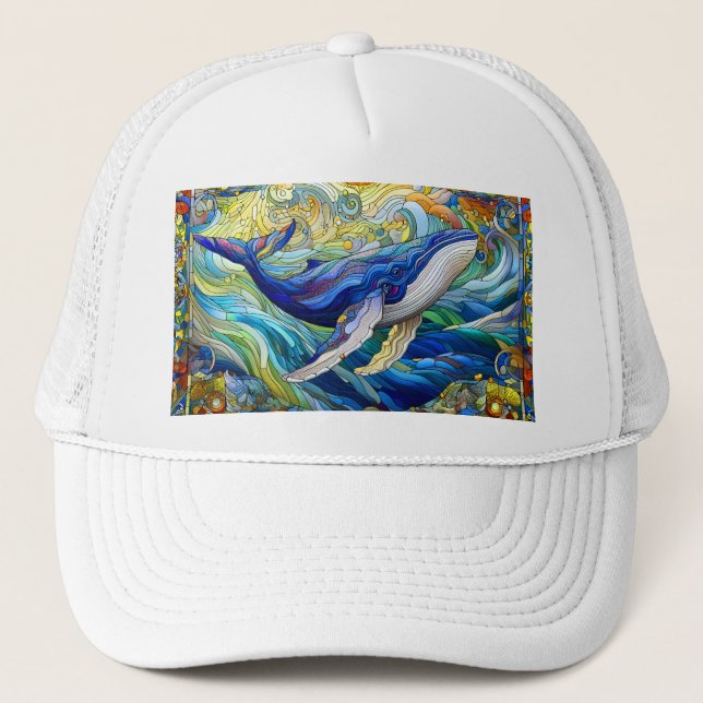 Casquette La Majestueuse Mosaïque Marine Une Baleine De Verr (Devant)