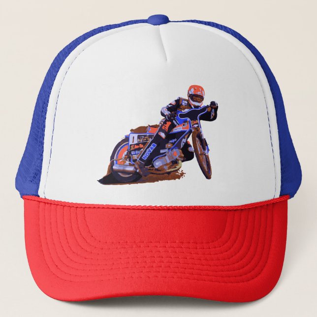 Casquette La moto de speed-way de voie plate la plus fraîche (Devant)
