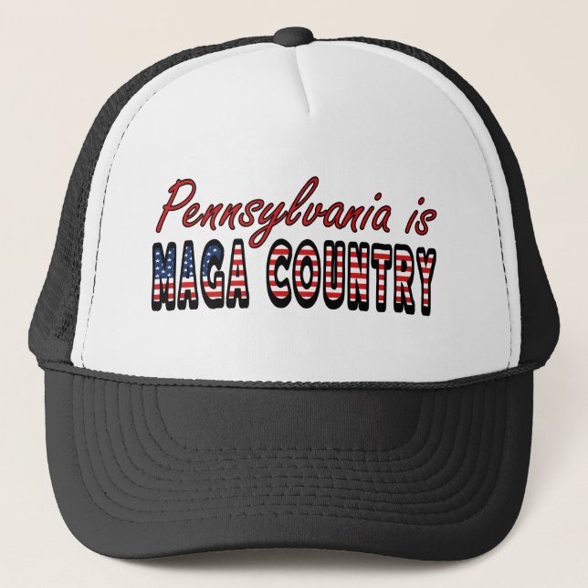 Casquette La Pennsylvanie est MAGA Pays Trump Trucker Hat (Devant)