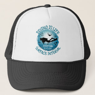 Casquette La plongée est la vie amusante Intervalle de surfa