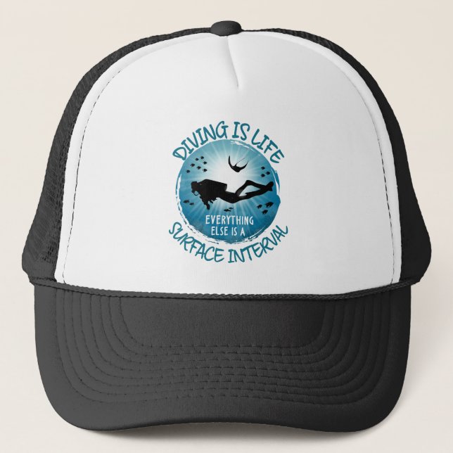 Casquette La plongée est la vie amusante Intervalle de surfa (Devant)