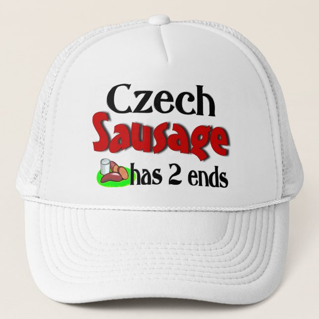 Casquette La saucisse tchèque a 2 extrémités (Devant)