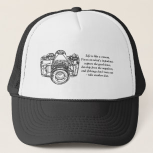 Casquette La vie est comme une citation d'appareil-photo
