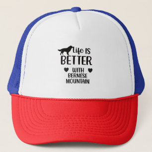 Casquette La vie est meilleure avec le chien bernais, l'amou