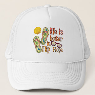 Casquette La vie est meilleure en tongs   Vibes d'été