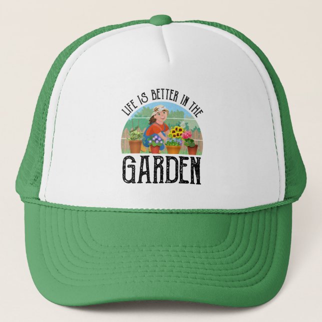 Casquette La Vie Est Mieux Dans Le Jardin (Devant)