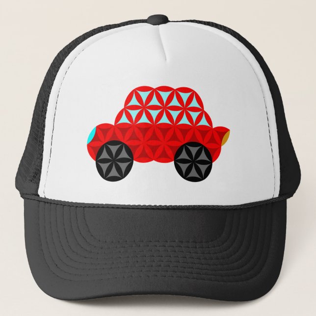 Casquette La Voiture De Vie - Formes Sacrées A3, Rouge. (Devant)
