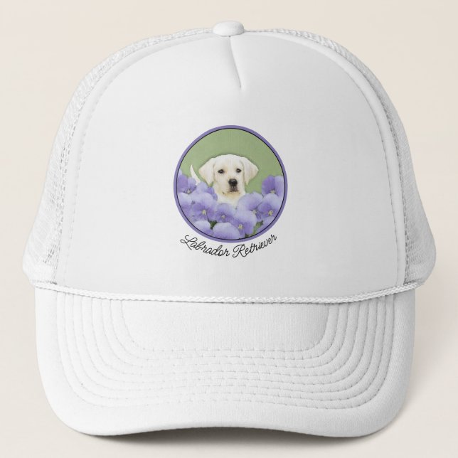 Casquette Labrador Retriever Puppy Painting Original Chien A (Devant)