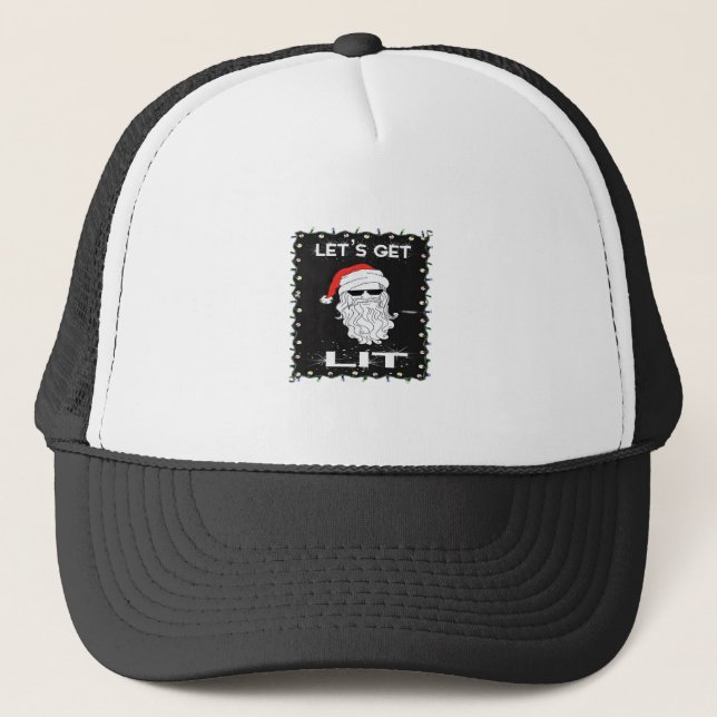 Casquette Laissons-nous Lit Drôle Noël Boire Essentiel (Devant)