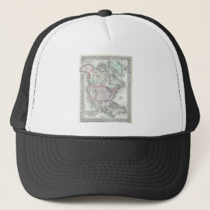 Casquette L'Amérique du Nord et la carte antique des