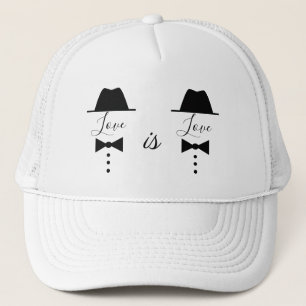 Casquette L'amour est amour, couple gai noir et blanc
