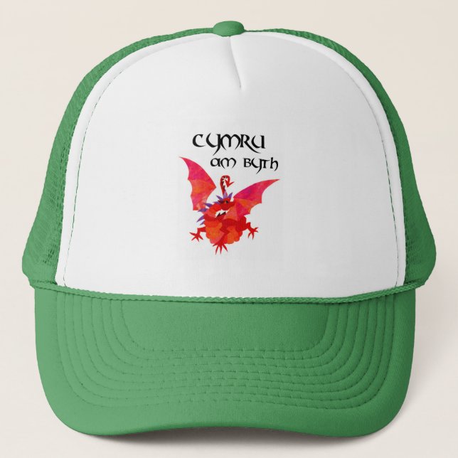 Casquette Langue galloise Dragon rouge 'Pays de Galles pour  (Devant)