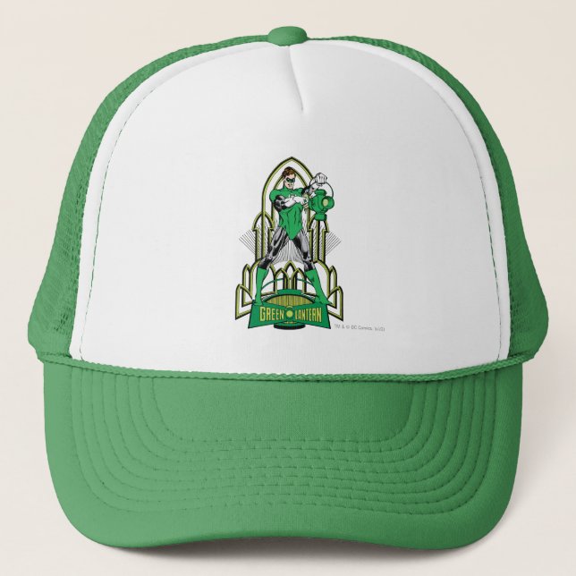 Casquette Lanterne verte sur arrière - plan décoratif (Devant)