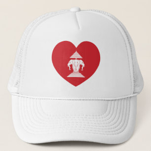 Casquette Laotien Erawan 3 en tête du drapeau du coeur des