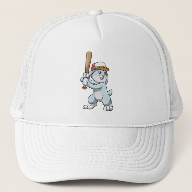 Casquette Lapin au baseball avec batte de baseball (Devant)
