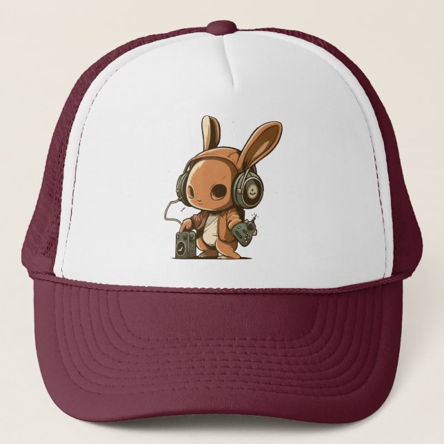 Casquette Lapin Mélodique : Un Voyage Musical (Devant)