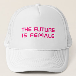 Casquette L'avenir est la femme rose chaud typographie moder