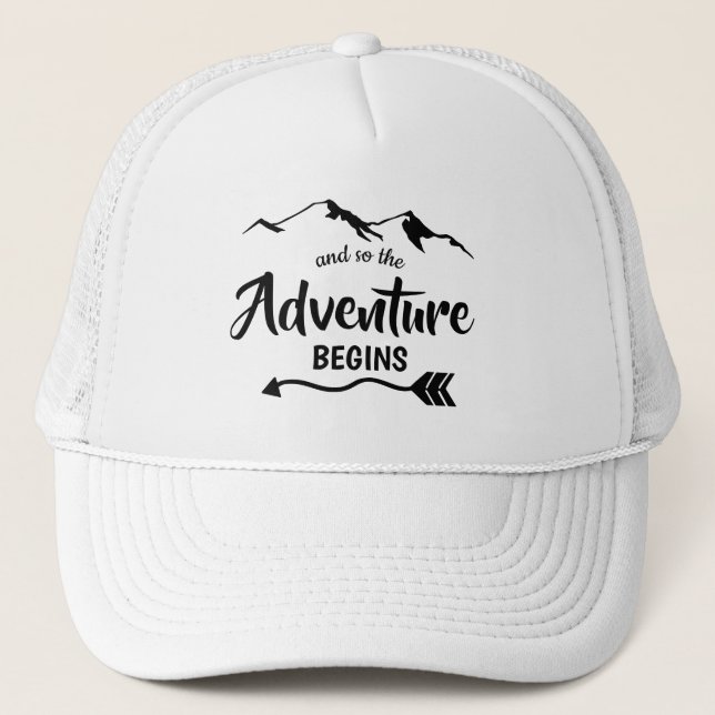 Casquette L'aventure commence une citation branchée (Devant)