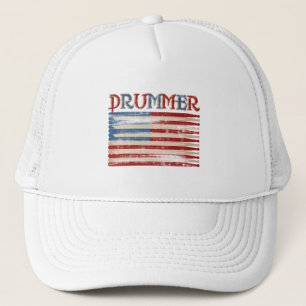 Casquette Le batteur affligé de drapeau des Etats-Unis de