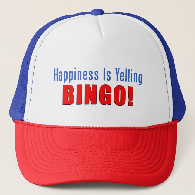 Casquette Le Bonheur Est Joyeux Bingo Trucker Chapeau (Devant)
