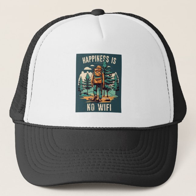 Casquette Le Bonheur N'Est Pas Un Backpacking Wifi (Devant)