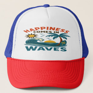 Casquette Le bonheur vient en vagues - Plage Inspirante