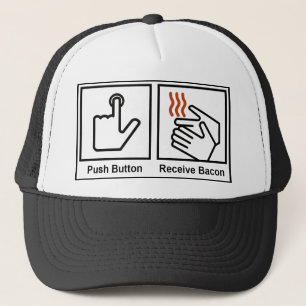 Casquette Le bouton poussoir, reçoivent le lard
