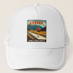 Casquette Le Café Fait Que Cela Se Produit En Cours D'Exécut