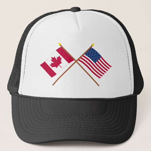 Casquette Le Canada et les drapeaux croisés par Etats-Unis (Devant)