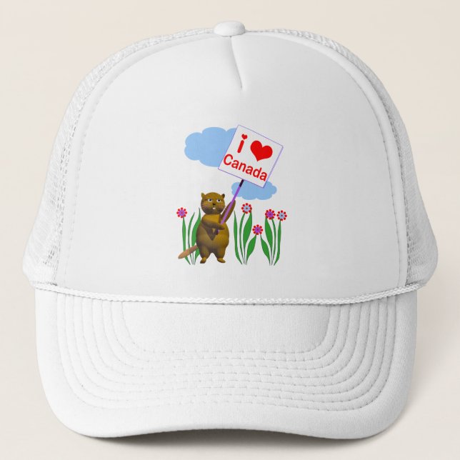 Casquette Le Castor canadien aime le Canada (Devant)