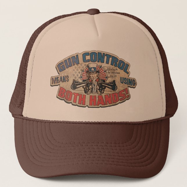 Casquette Le contrôle des armes signifie deux mains rétros (Devant)