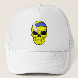 Casquette Le crâne comme joueur de volleyball avec volleybal