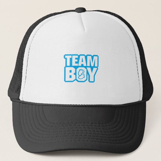 Casquette Le genre de baby shower de garçon d'équipe (Devant)