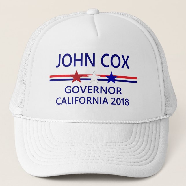 Casquette Le Gouverneur la Californie 2018 de John Cox (Devant)