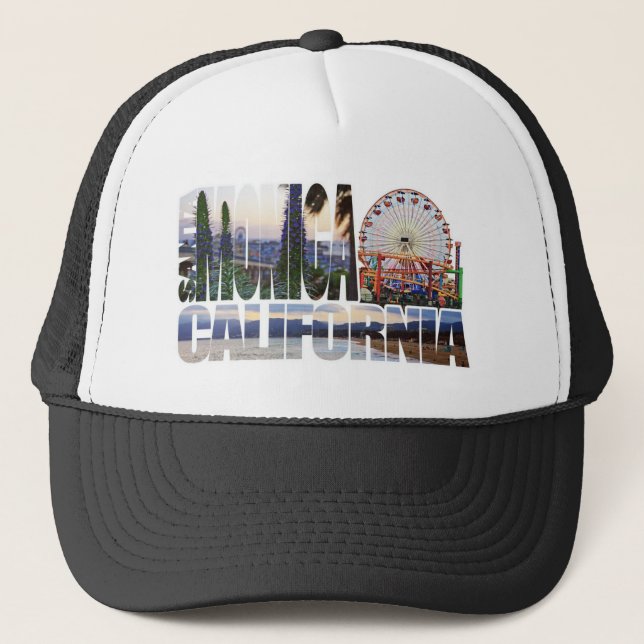Casquette Le logo de Santa Monica fleurit la plage de pilier (Devant)