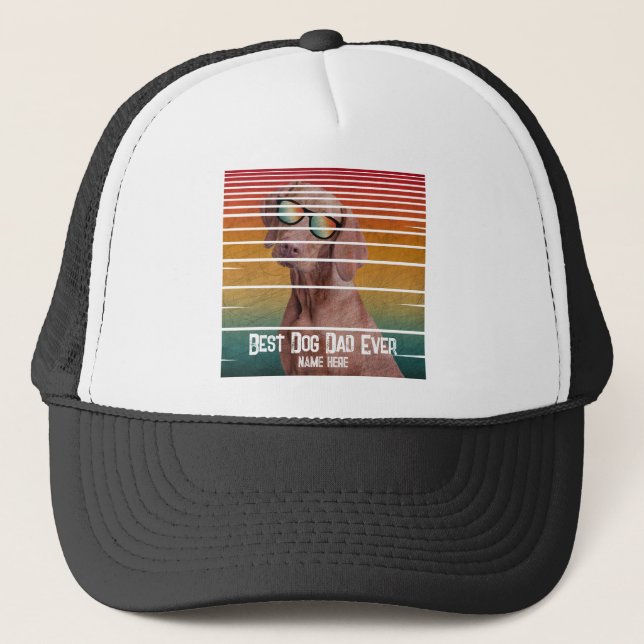 CASQUETTE LE MEILLEUR CHIEN DE TENDANCE DAD JAMAIS FÊTE DES  (Devant)
