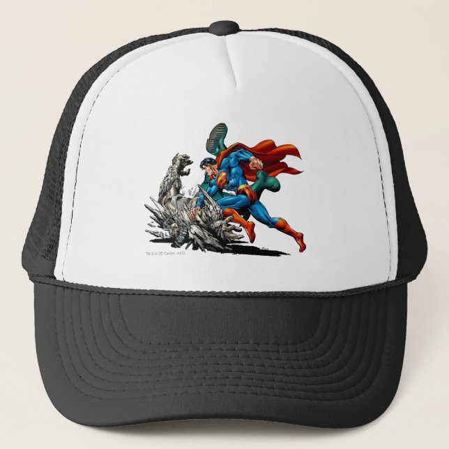 Casquette Le monstre de Superman Fights (Devant)